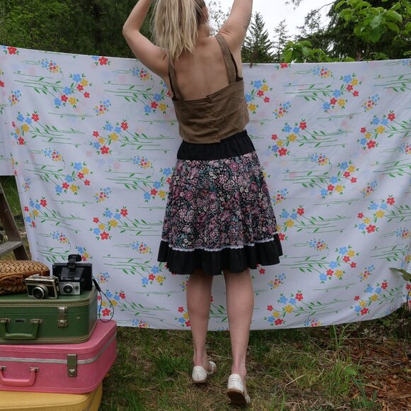 Vintage 1970s Square Dance Skirt 70s Handmade Square Dancing Costume Full Skirt - Picture 2 of 16